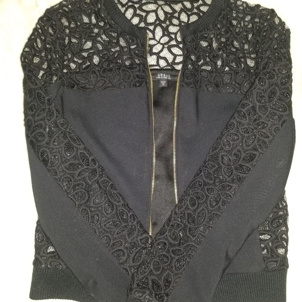 Black satin and lace jacket